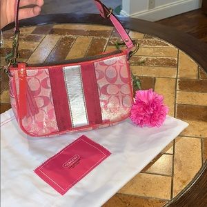 Coach Pink Leather/Suede Handbag